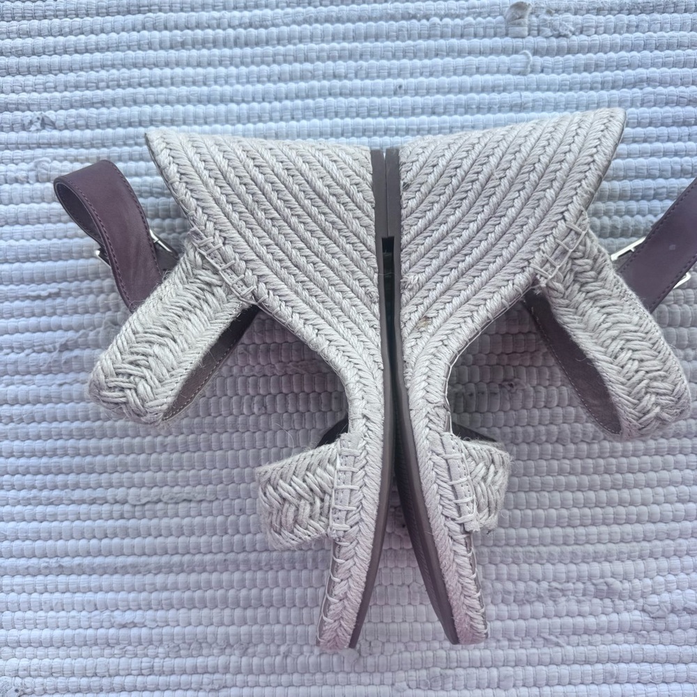 Steve Madden Natural Beige Size 10 Espadrille Wedge Sandals - Picture 5 of 10